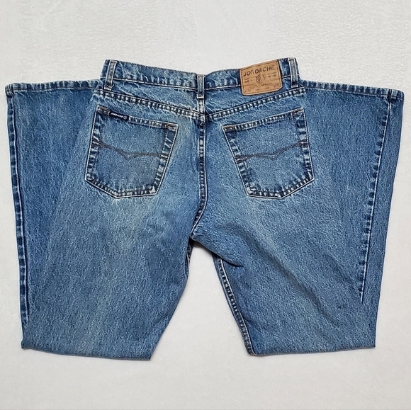 VINTAGE 1990s Jordache Stone Wash Mid Rise Distressed Flared Jeans 4 - Picture 8 of 10